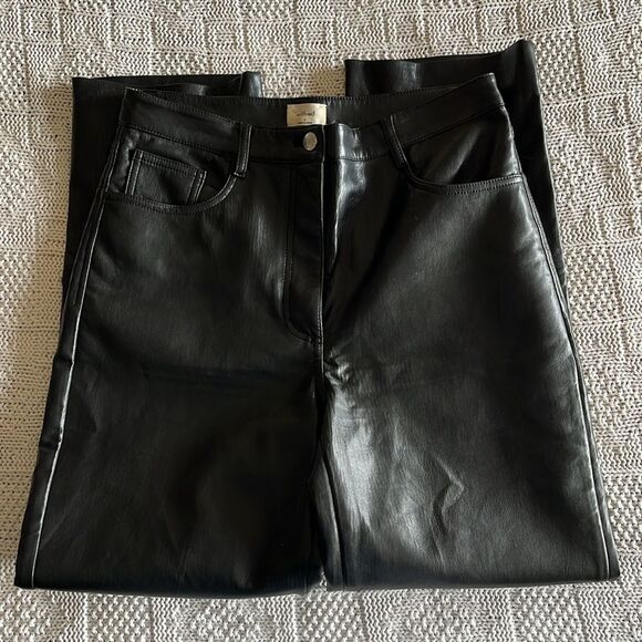 Wilfred The Melina™ High-rise Pant Sz 8 Black Straight Leg Vegan Leather - Picture 2 of 12